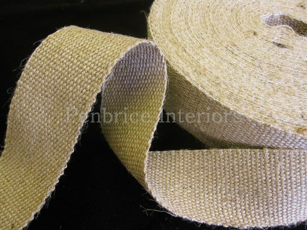 2 mts of STRONG jute upholstery chair webbing seat seating tape 2